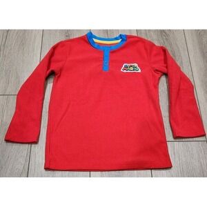 Nintendo Super Mario Boys Pajama‎ Top Medium Red Fleece Long Sleeve